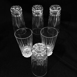 Luminarc Emperor Highball Drinking Glasses Set of 6 Clear Textured Base 6.25in